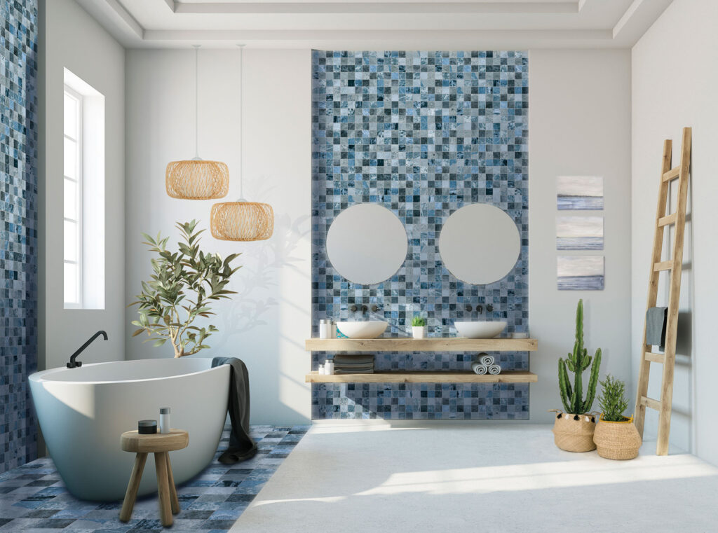 amb JAVA SEA BLUE MALLA 3 1024x761 - White,Bathroom,Interior,With,A,Blue,Mosaic,,A,White,And